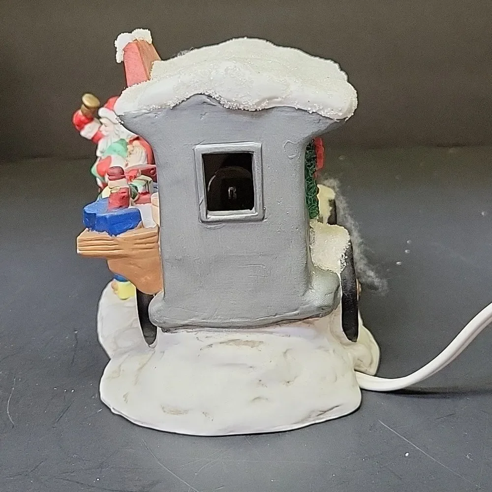Russ Old Fashioned Christmas Porcelain Collection‎ Electric santa/wagon.